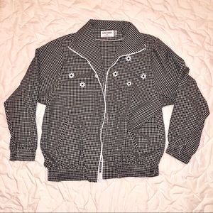 Vintage gingham light zip up jacket